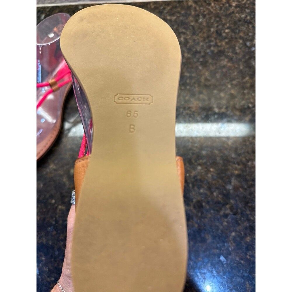 Coach Coco Leather Thong Sandals Hot Pink 6.5 B EUC - Picture 5 of 8